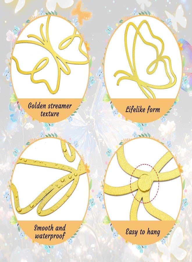 Bnesi 6 Pieces Linear Metal Butterfly Wall Art, Gold wall art for Living Room, Bedroom, Kitchen, Modern Wall Decor for Indoor Outdoor Wedding Birthday Party (Gold-style1) - Image 5
